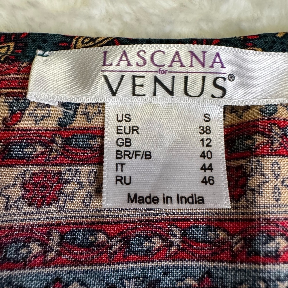 Lascana Buffalo Blouse Size Small Long Sleeve Boho Paisley Print Peasant Shirt - Picture 3 of 11